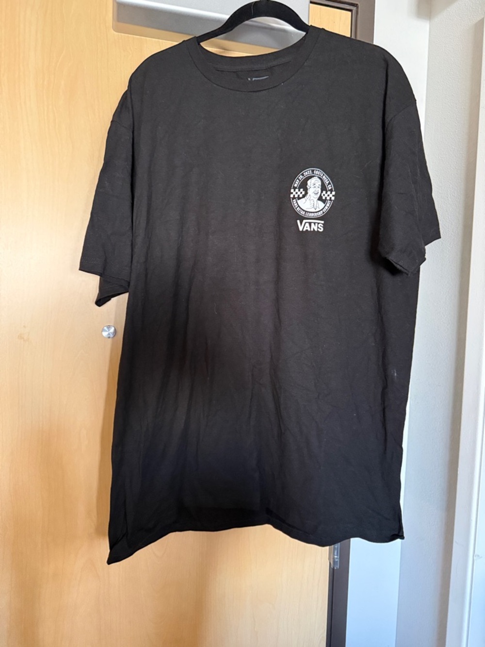 Vans Black Short Sleeve Tee with White Chest Emblem